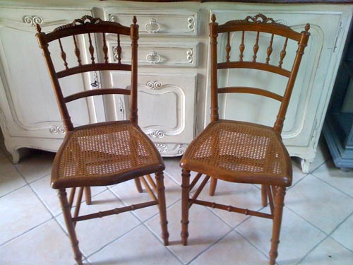 A2273 Antique French Cane Chairs